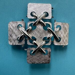 Monet Silver Cross Brooch